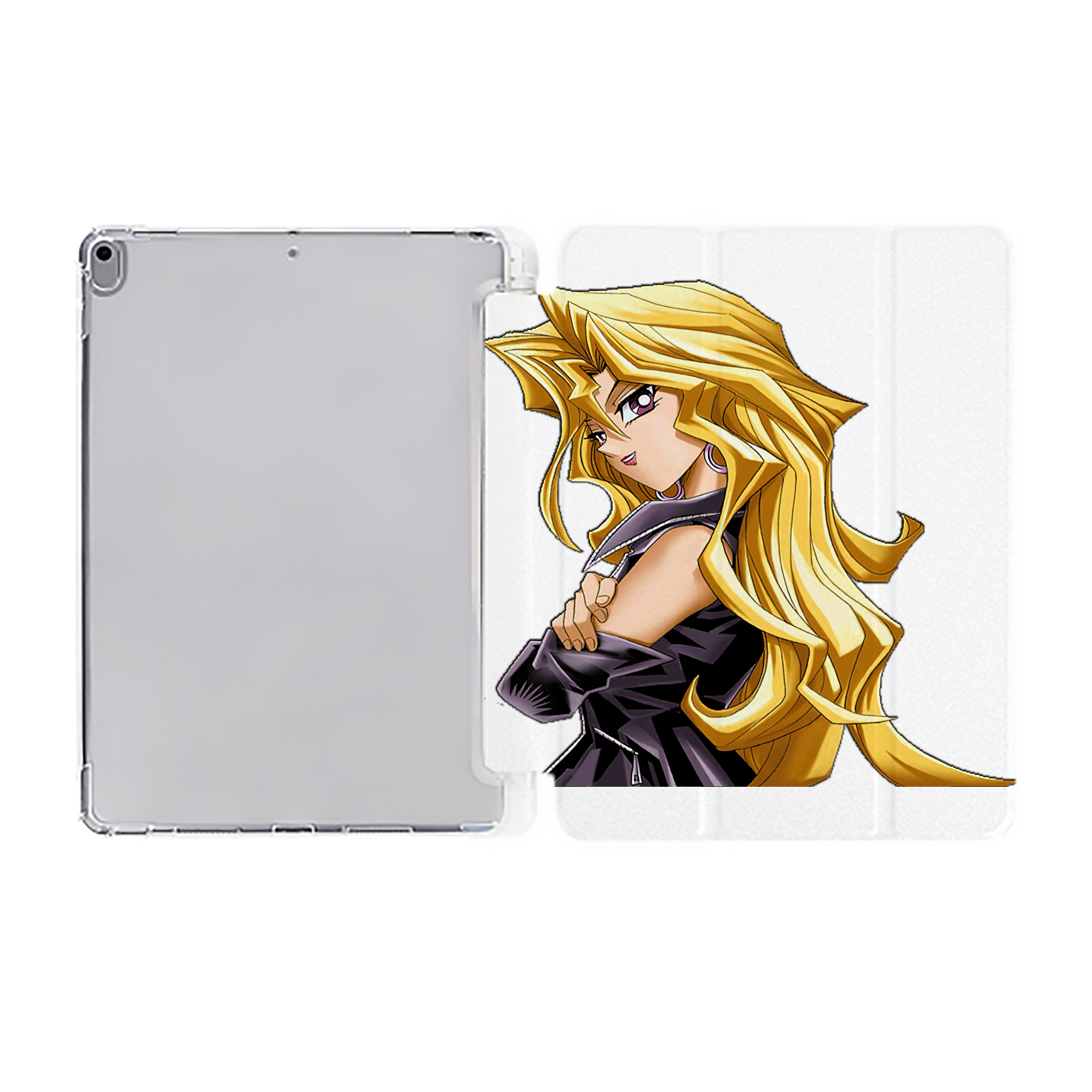 （画像用） 遊☆戯☆王 Yu-Gi-Oh! IPad ケース ペン収納付き 三つ折りスタンド PUレザー×シリコン 対応機種9.5/10.5/10.9インチ